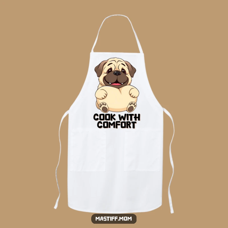 Funny Kawaii Mastiff Apron - Gentle Giant Chef Pillow Companion Gift