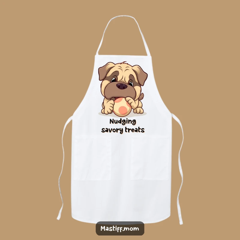 Funny Mastiff Ball Apron - Playful Dog Cooking Gift
