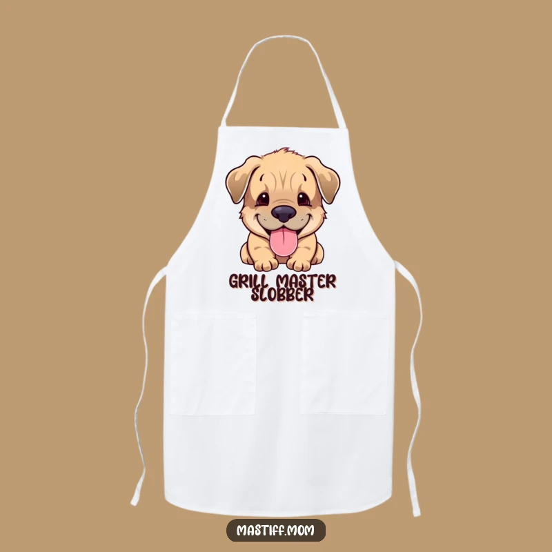 Funny Mastiff Cub Apron: Chef's Delight with a Happy Puppy