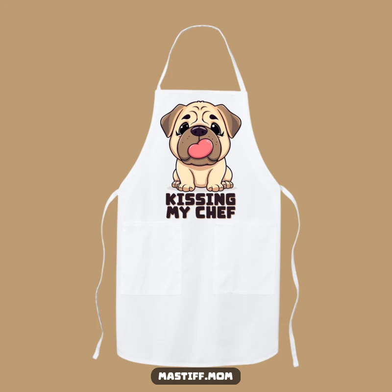 Funny Mastiff Kiss Apron: Gentle Nudge Kitchen Love - Humorous Dog Chef Gift