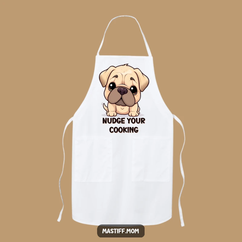 Funny Kawaii Mastiff Gentle Nudge Apron: Cook with Affection