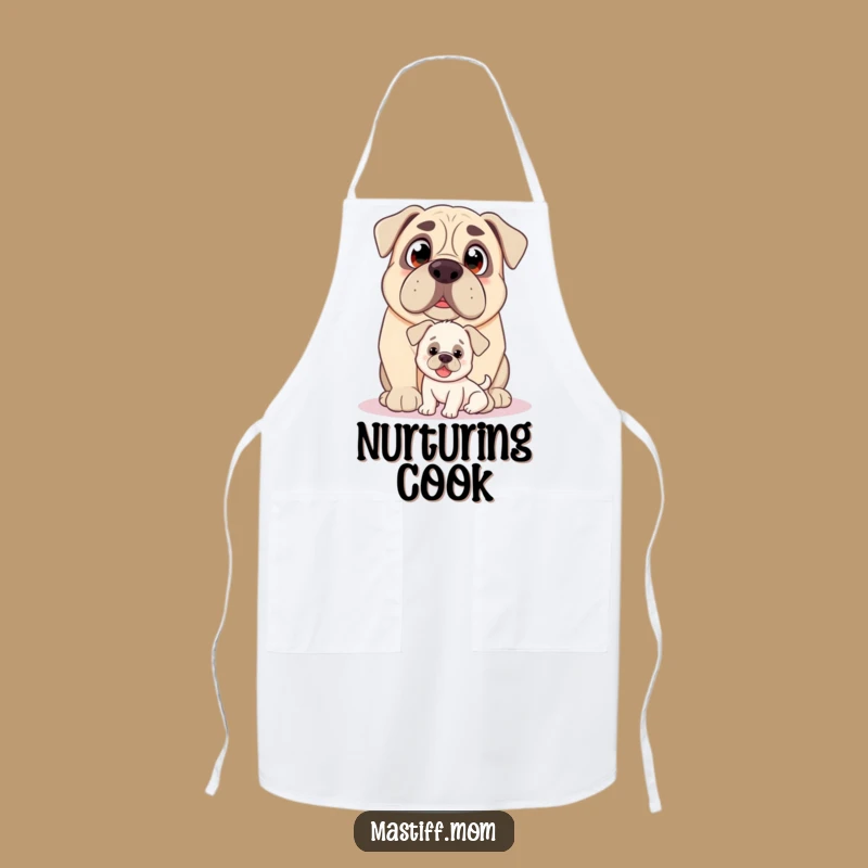 Funny Kawaii Mastiff Puppy Love Apron: Cook with Heartwarming Humor