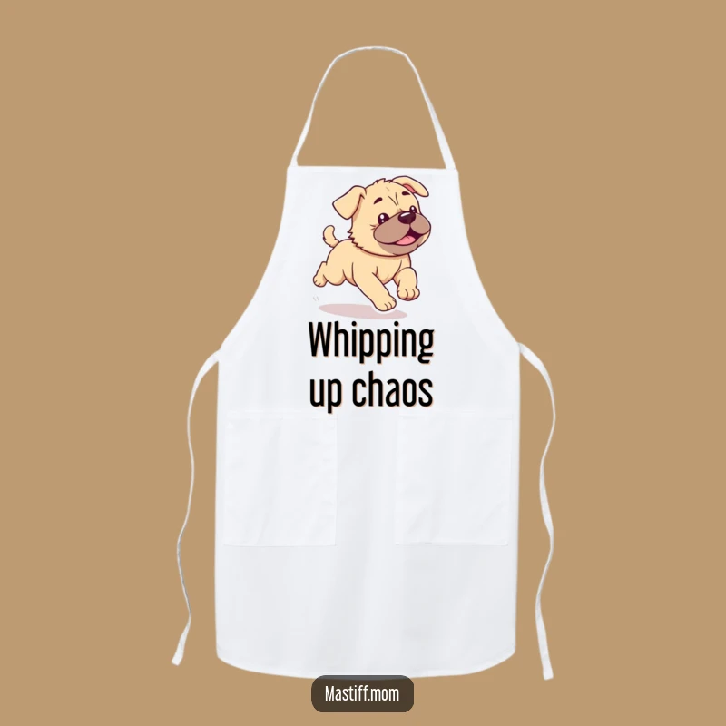 Funny Kawaii Mastiff Apron: Cook with Enthusiastic Puppy Wiggles