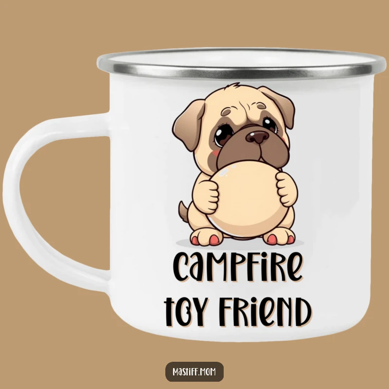 Funny Kawaii Mastiff Camping Mug - Gentle Dog Lover Cup for Outdoor Fun