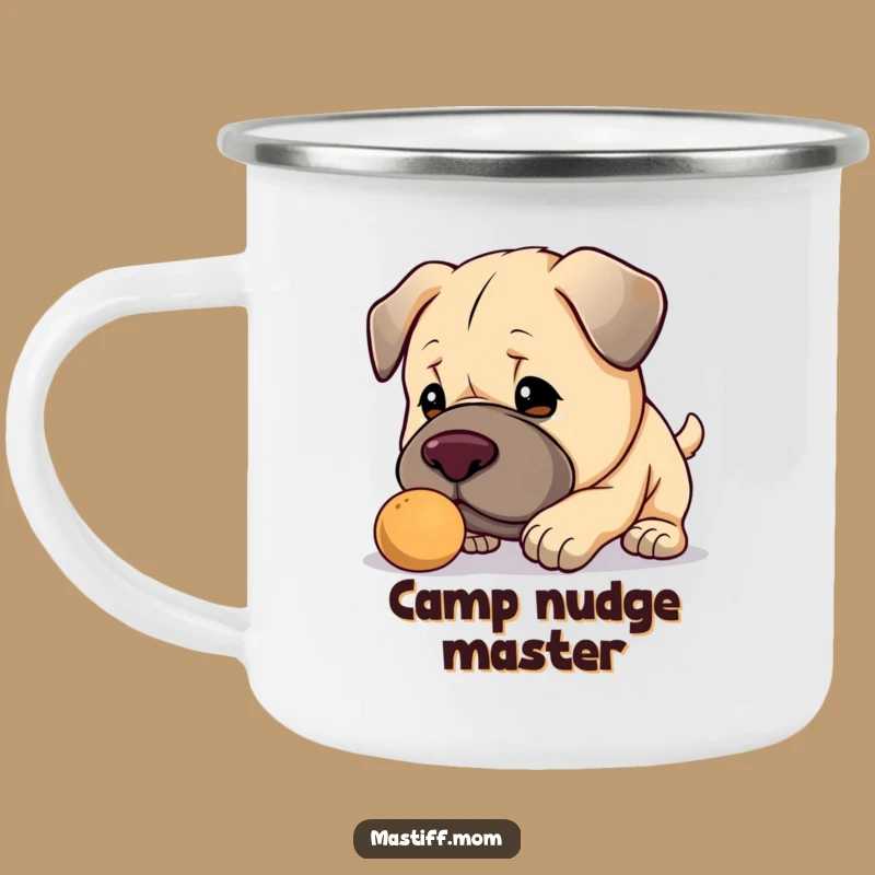 Funny Kawaii Mastiff Camping Mug: Gentle Outdoors, Trailside Charm Gift