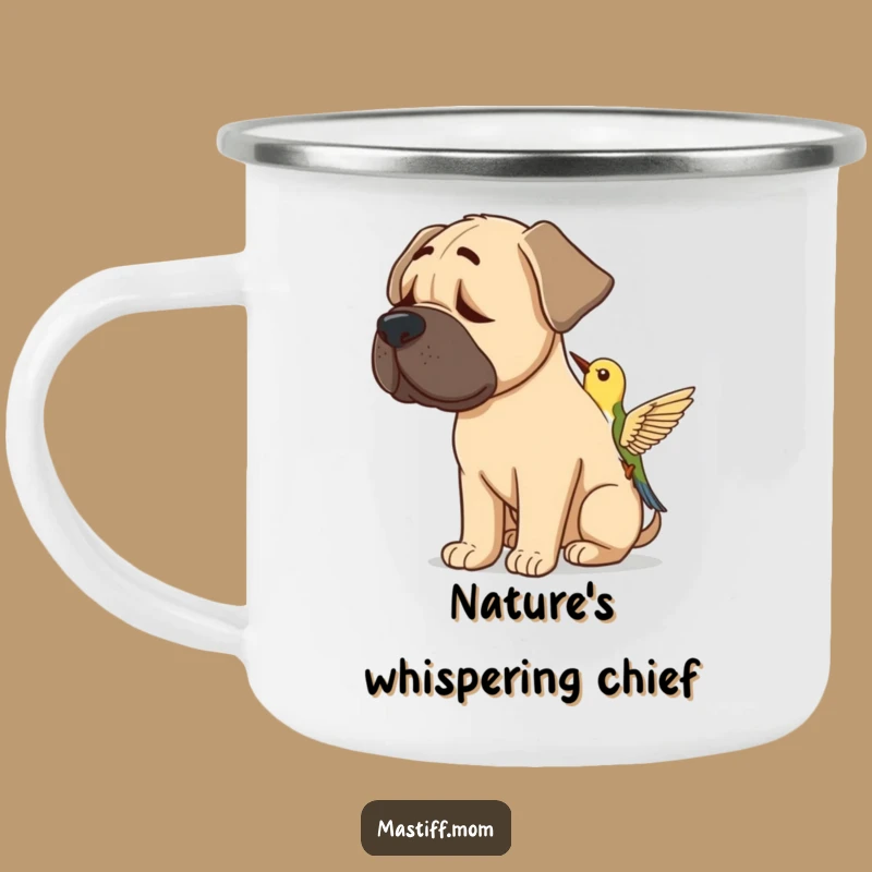 Funny Mastiff Bird Listener Camping Mug - Hilarious Sips for Outdoor Explorers!