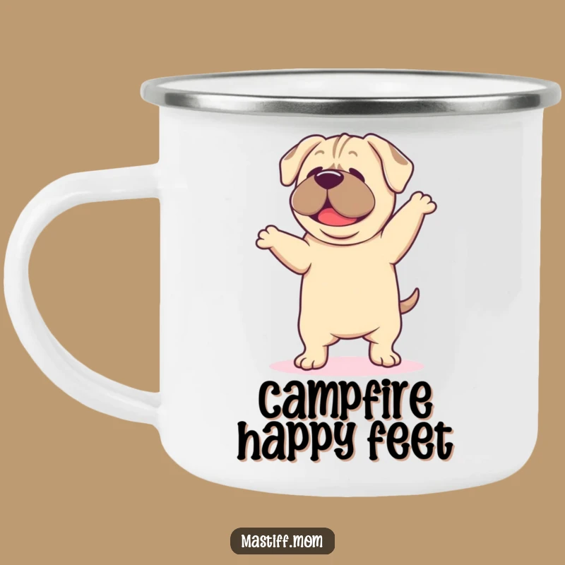 Funny Mastiff Dance Camping Mug: Happy Outdoor Groover Gift