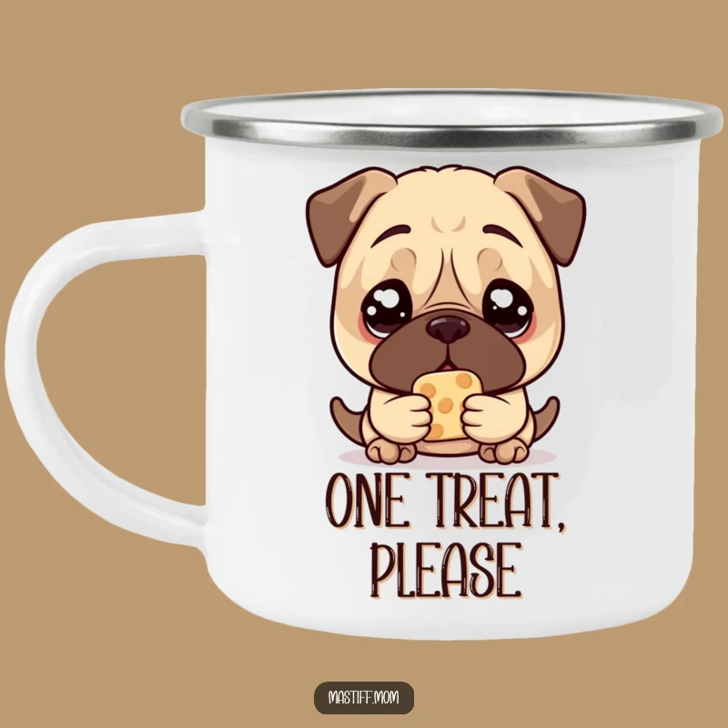 Funny Mastiff Treat Camping Mug: Pleading Eyes Outdoor Mug