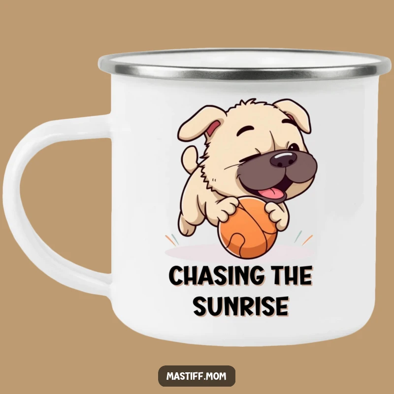Rugged Funny Playful Mastiff Ball Camping Mug: For the Outdoor Enthusiast Gift