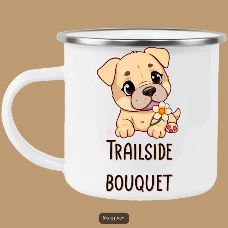 Funny Mastiff Bloom Campfire Mug: Gentle Dog Drinkware Gift