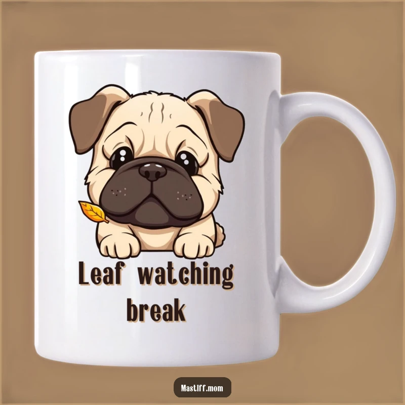 Funny Kawaii Mastiff Leaf Mug - Curious Tilt Gift