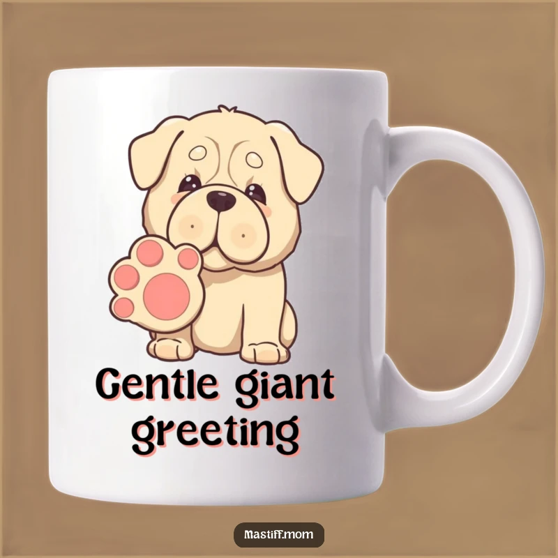 Funny Kawaii Mastiff Paw Shake Mug - Gentle Giant Gift