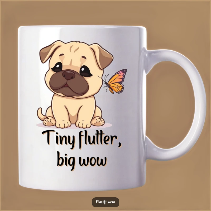 Funny Mastiff Amazed Butterfly Mug - A Hilarious Gift for Dog Lovers!