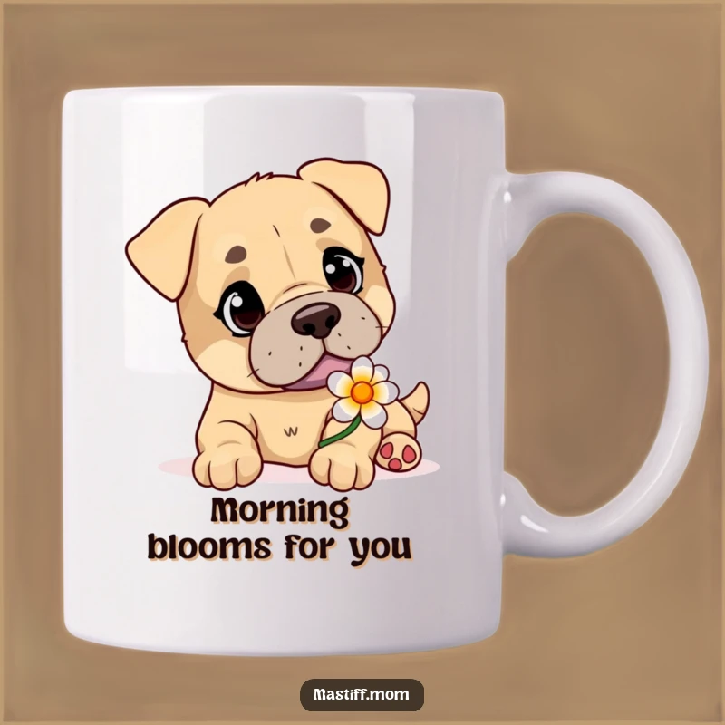 Funny Mastiff Flower Tender Mug: A Gentle Dog's Sweet Gift