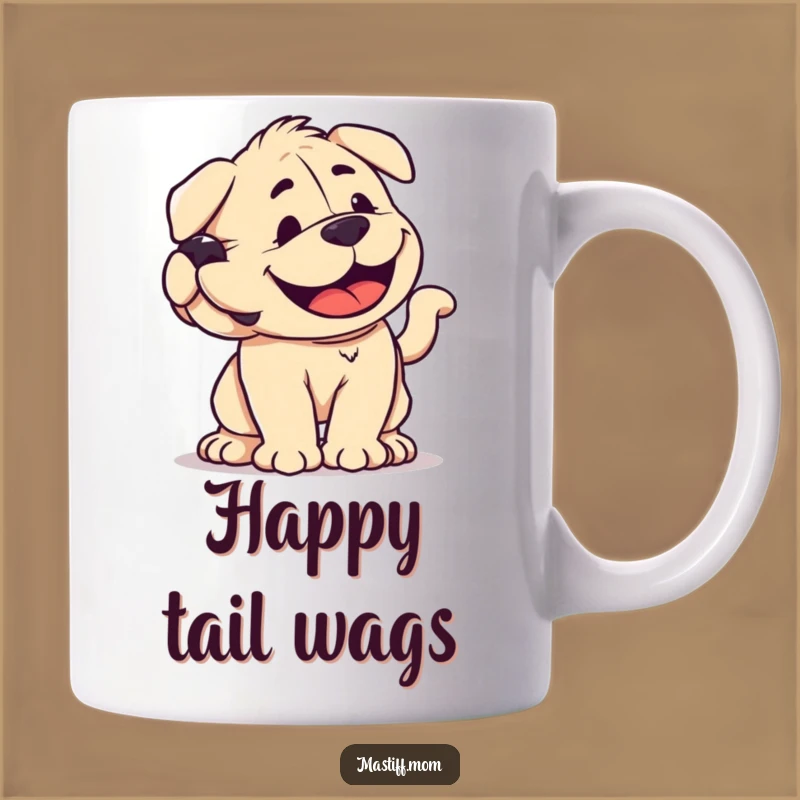 Funny Mastiff Wagging Tail Mug - Joyful Dog Lover Gift