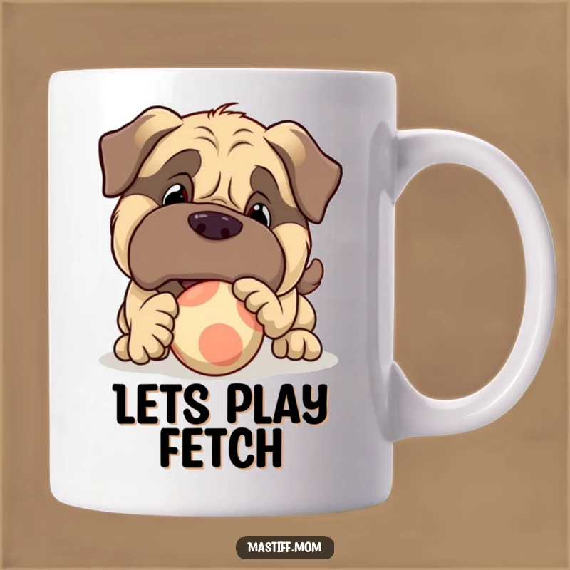 Funny Mastiff Nudging Ball Mug - Playful Dog Lover Gift