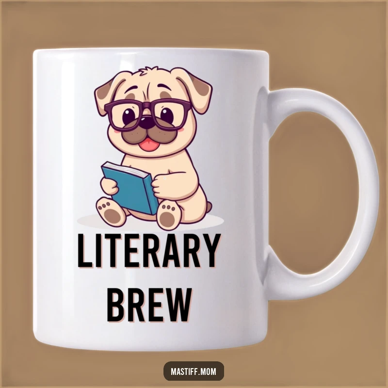 Funny Mastiff Bookworm Mug: Contented Dog Reader Gift