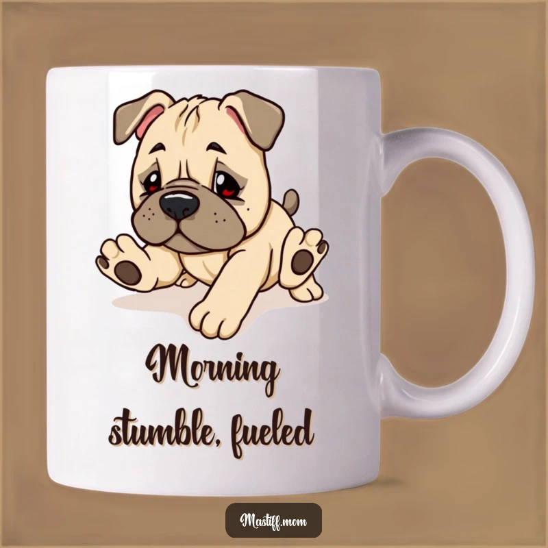 Funny Kawaii Mastiff Puppy Mug: Adorable Clumsiness for Your Daily Brew