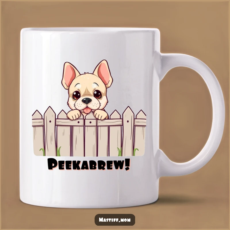 Funny Mastiff Peeking Mug - Playful Dog Lover Gift