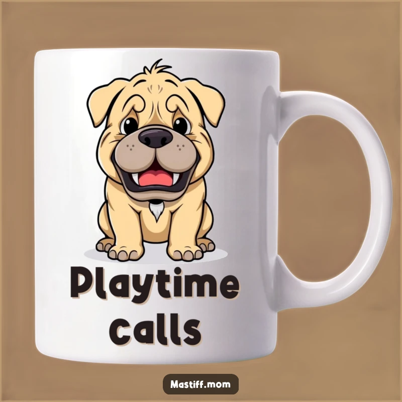 Funny Kawaii Mastiff Playful Growl Mug: Ready for Fun Gift!