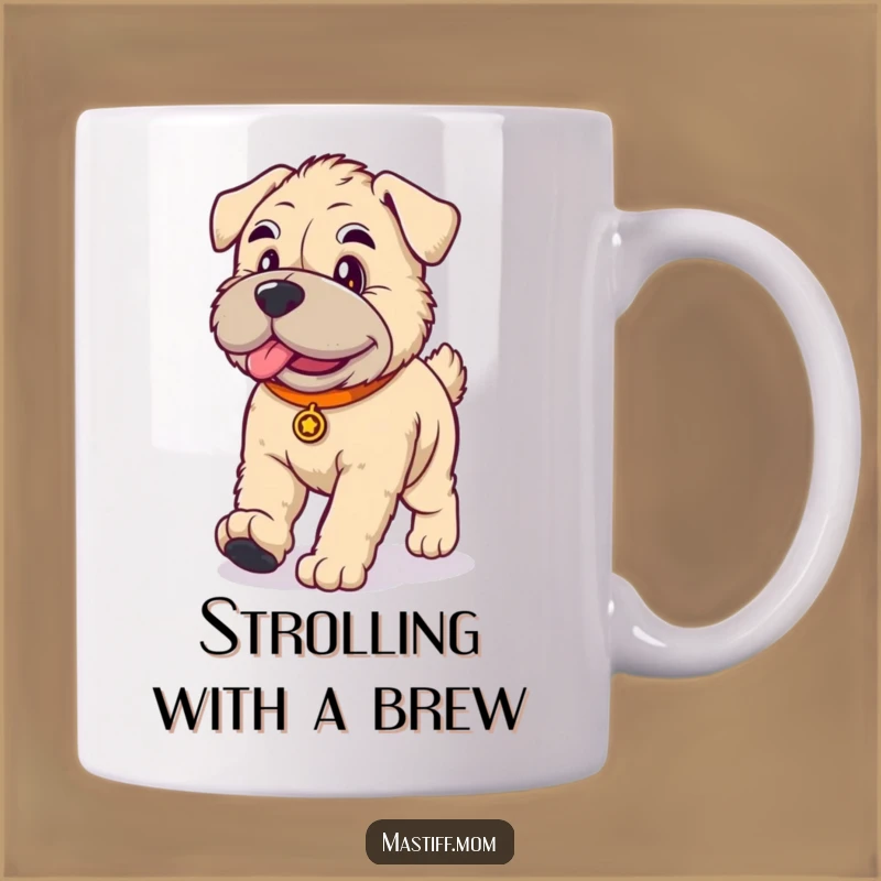 Funny Kawaii Mastiff Mug: Dignified Walk Action, Perfect Funny Gift for Stylish Pups