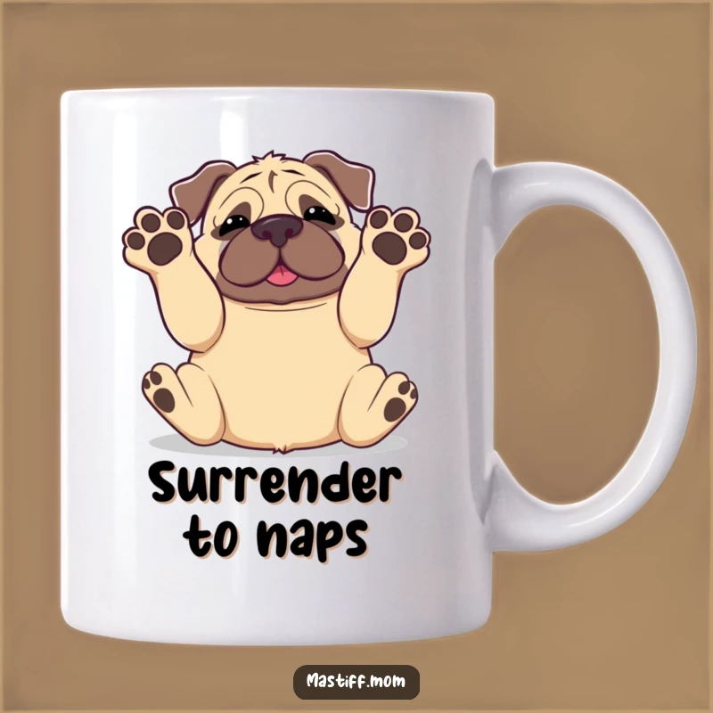 Funny Kawaii Mastiff Paws in Air Mug: Happy Doggy Gift!