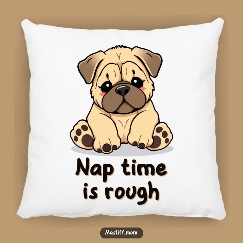 Comfy Funny Kawaii Mastiff Pillow - Tripping Puppy Design, Soft & Hilarious Funny Gift