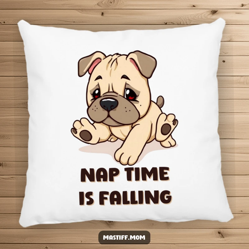 Funny Kawaii Mastiff Puppy Pillow featuring a cute, clumsy dog tripping, adding comfort and humor to any room.