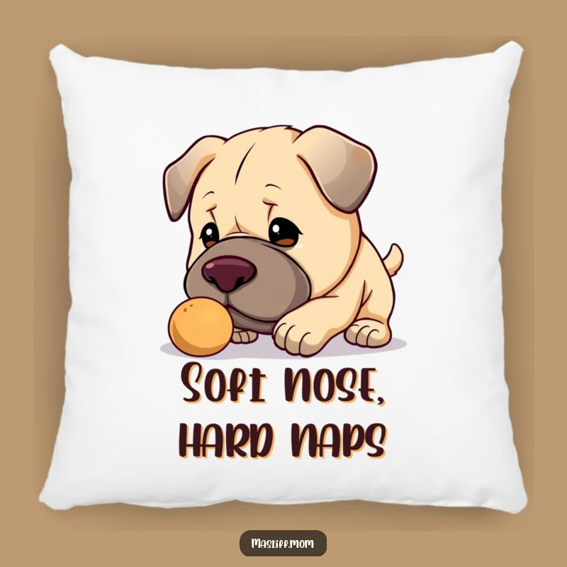Cozy Funny Kawaii Mastiff Pillow: Gentle Nudge Comfort, Charming Gift