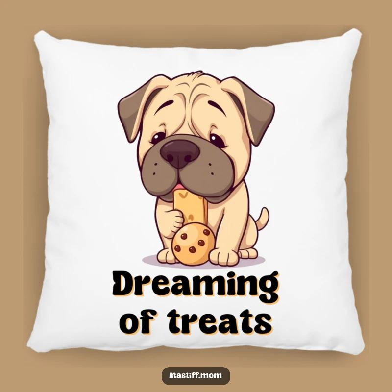 Funny Kawaii Mastiff Treat Balance Pillow - Cozy & Hilarious Decor