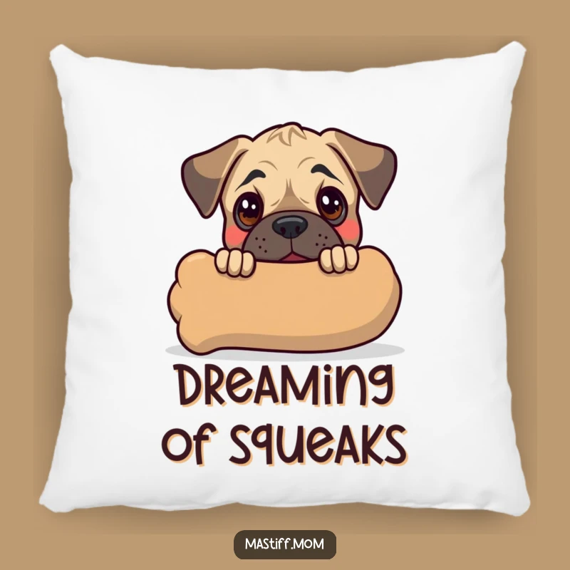 Funny Kawaii Mastiff Puppy Pillow: Cuddly Comfort, Adorable Dog Decor Gift