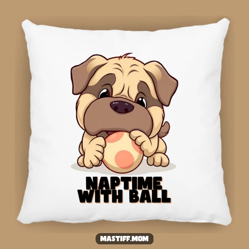 Funny Mastiff Ball Pillow - Cozy Playful Dog Accent Gift