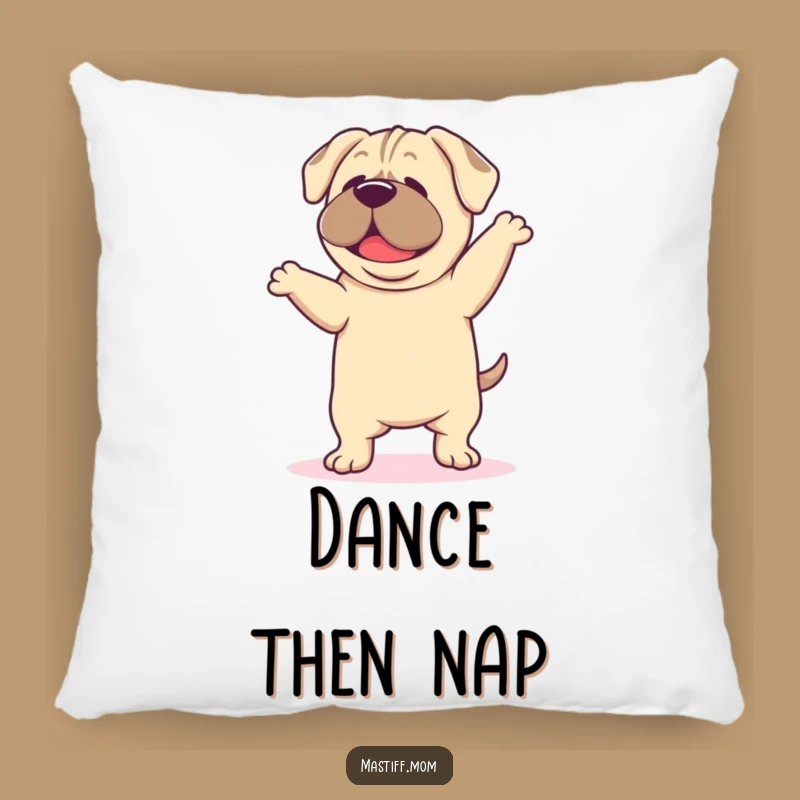 Funny Mastiff Dance Pillow: Happy Droopy Ear Accent Pillow