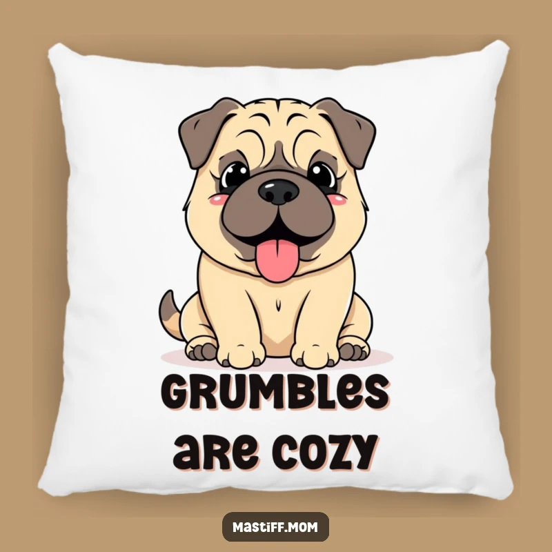 Funny Mastiff Grumble Pillow: Happy Accent for Cozy Homes