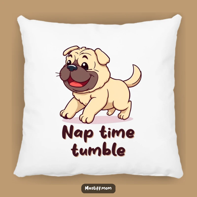 Comforting Funny Kawaii Mastiff Pillow - Joyful Clumsy Dog Comfort