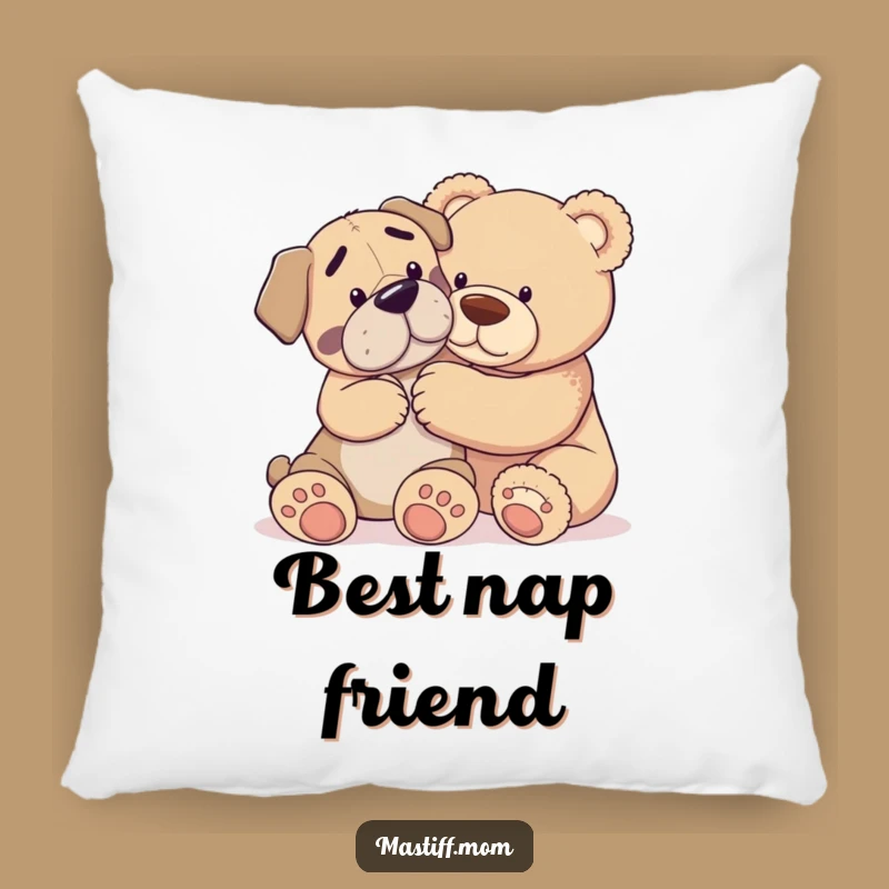 Plush Funny Mastiff Teddy Bear Pillow - Cozy Comfort & Gentle Humor