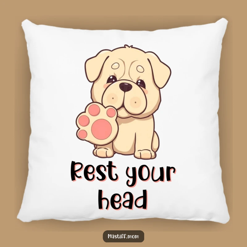 Cozy Funny Kawaii Mastiff Pillow - Gentle Giant Hug Gift
