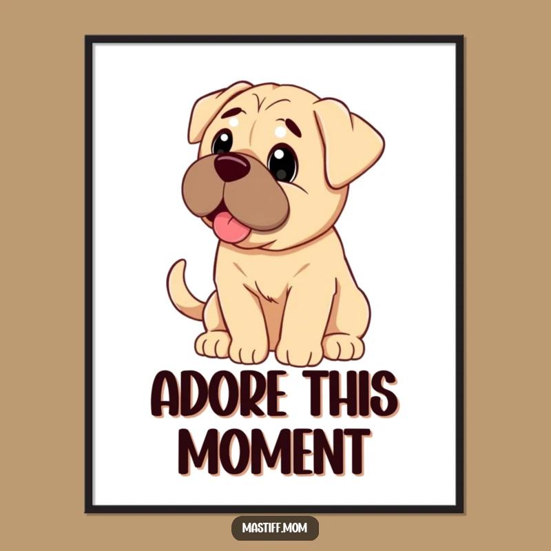 Funny Adoring Mastiff Digital Art: Instant Warmth and Smiles Gift