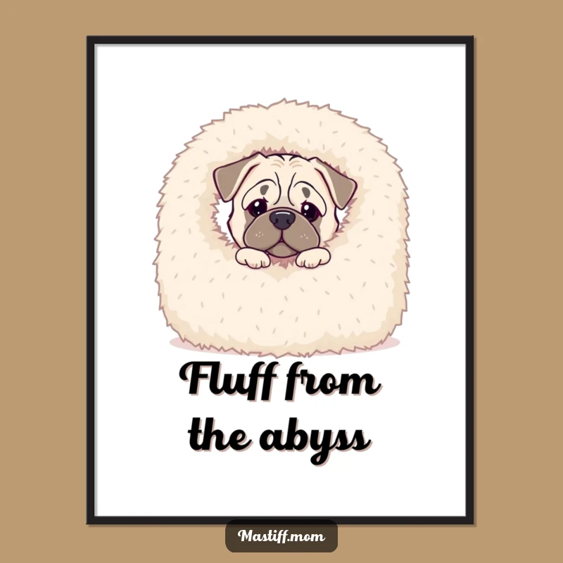 Printable Funny Kawaii Mastiff Art - Peek-a-Boo Blanket Decor Gift