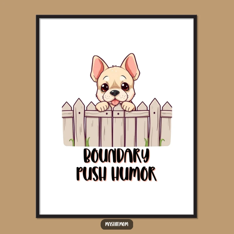 Funny Mastiff Peeking Digital Art - Playful Dog Decor Gift