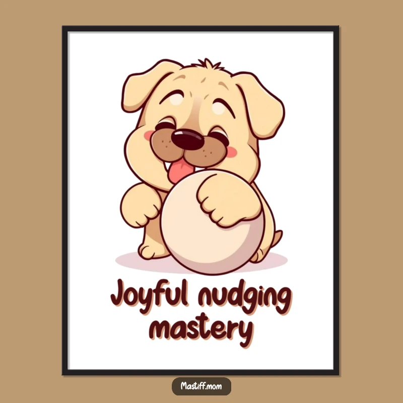 Funny Kawaii Mastiff Digital Art: Instant Dog Download, Perfect Humorous Gift for Walls