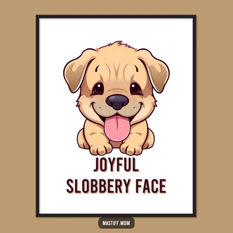 Funny Mastiff Cub Digital Art: Instant Happy Puppy Download for Decor