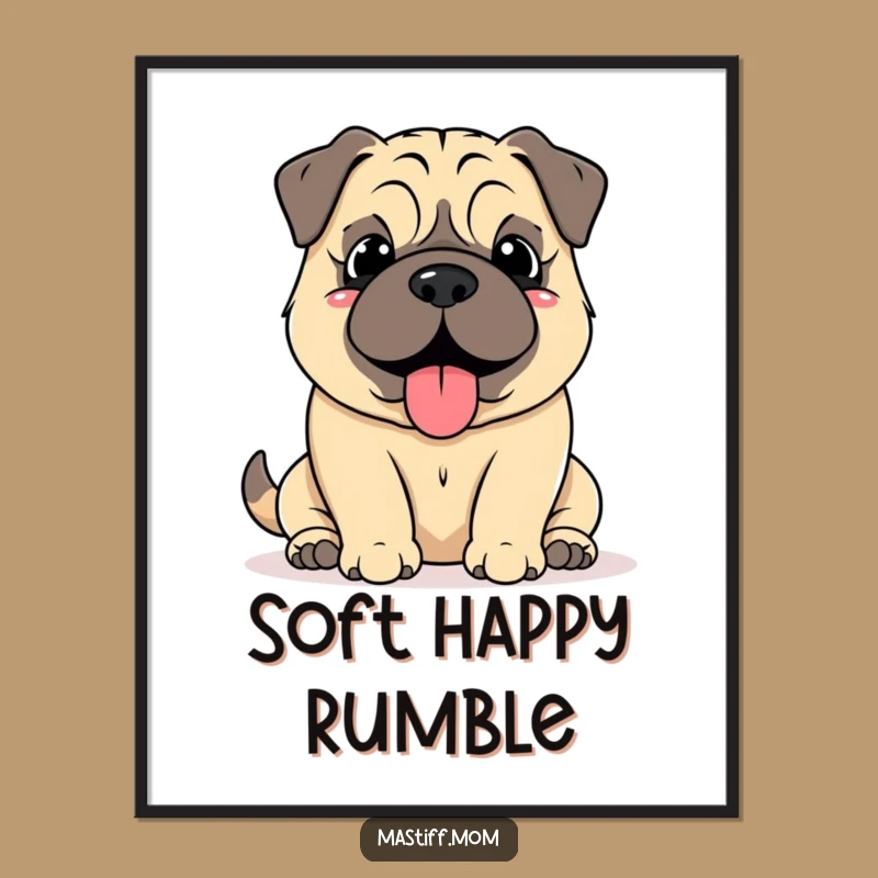 Funny Mastiff Grumble Digital Art: Happy Content Download
