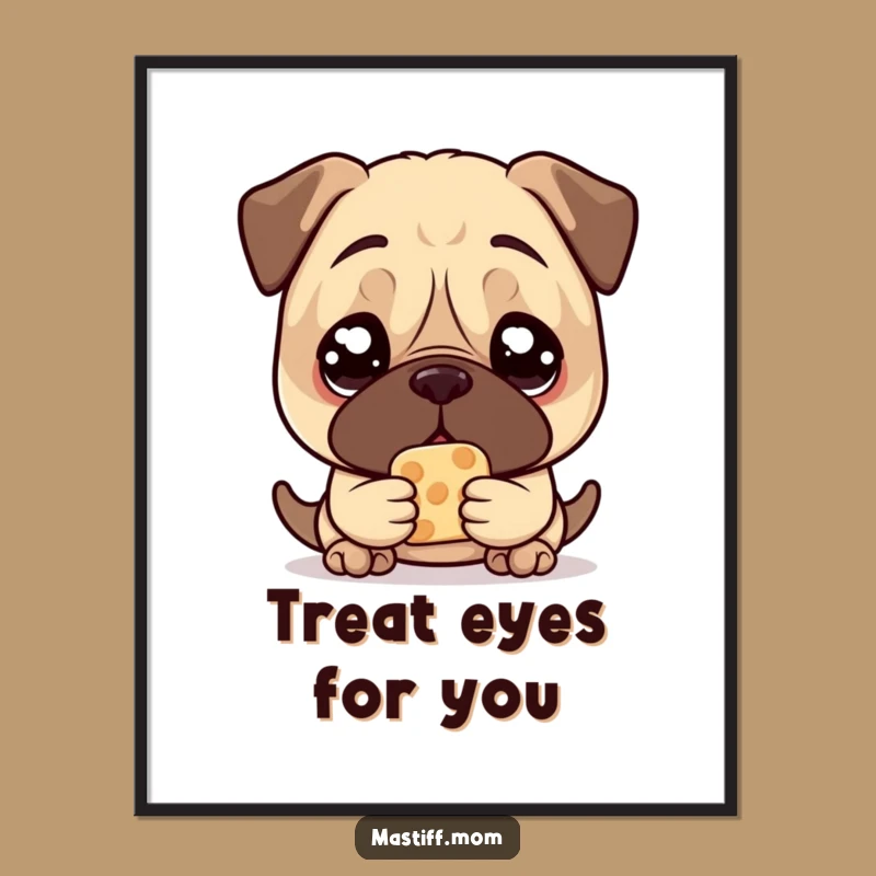 Funny Mastiff Treat Digital Art: Pleading Eyes Download