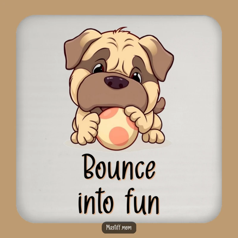 Funny Mastiff Ball Coaster - Playful Dog Drink Protector Gift