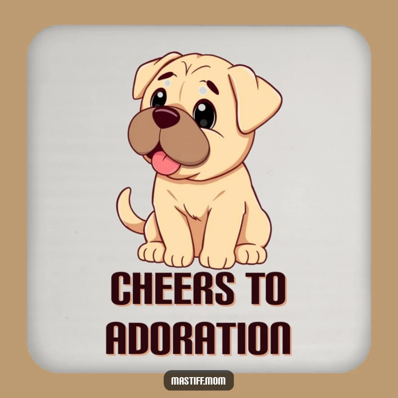 Funny Adoring Mastiff Coaster Set: Protect Tables with Pawsome Love Gift