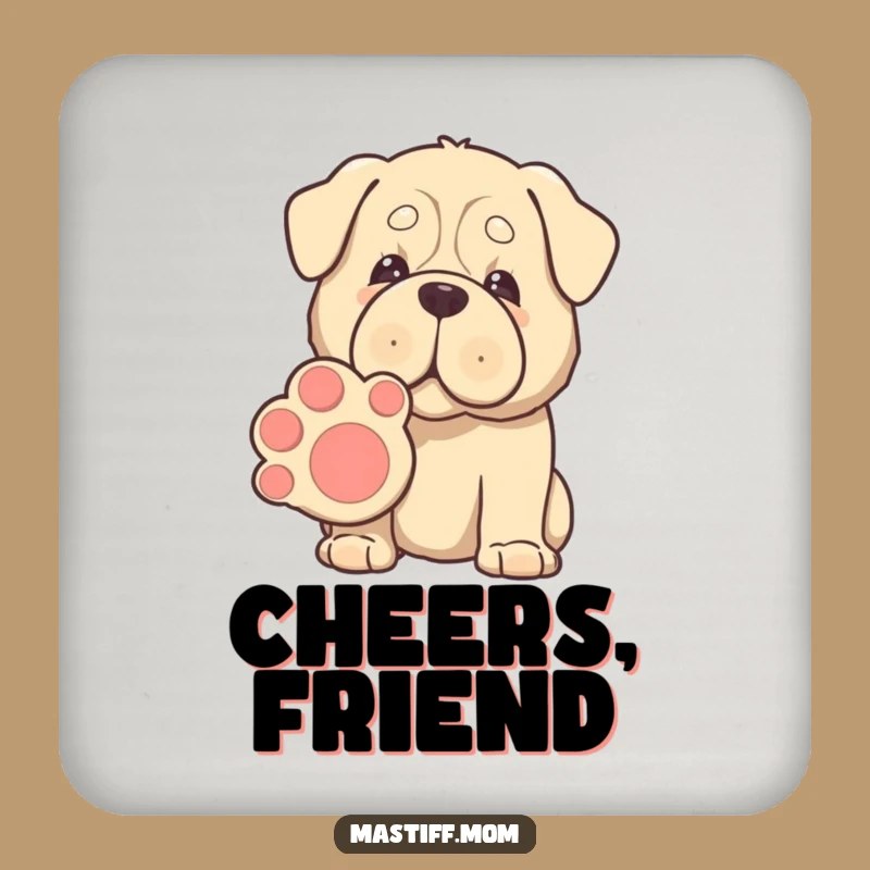 Funny Kawaii Mastiff Coaster - Gentle Giant Surface Gift