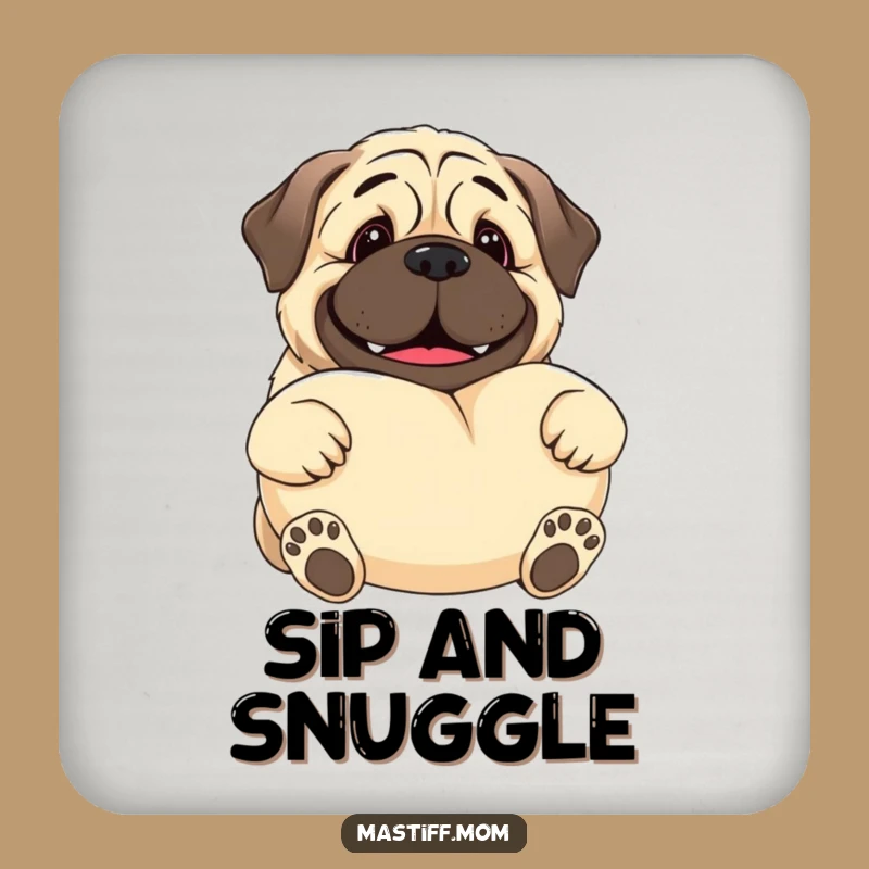Funny Kawaii Mastiff Drink Coaster - Gentle Giant Pillow Protection