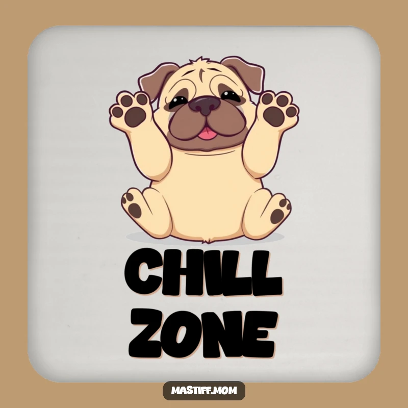 Funny Kawaii Mastiff Paws in Air Coaster: Protect with Playfulness!