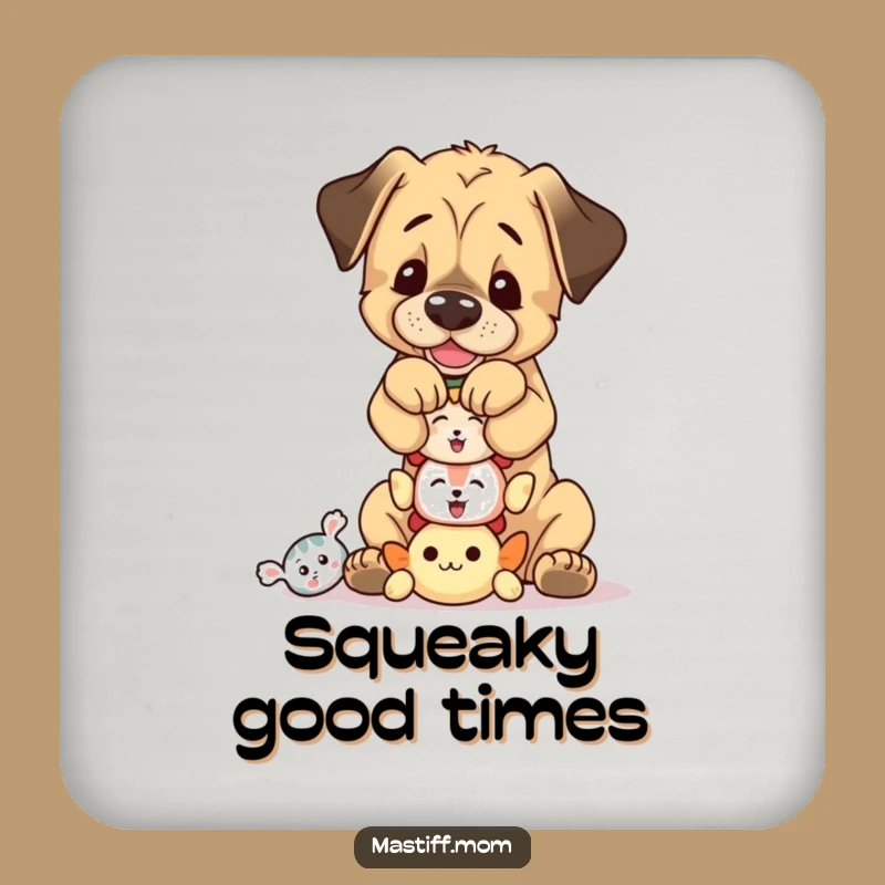 Funny Mastiff Toy Coasters: Protect Surfaces with Playful Pups